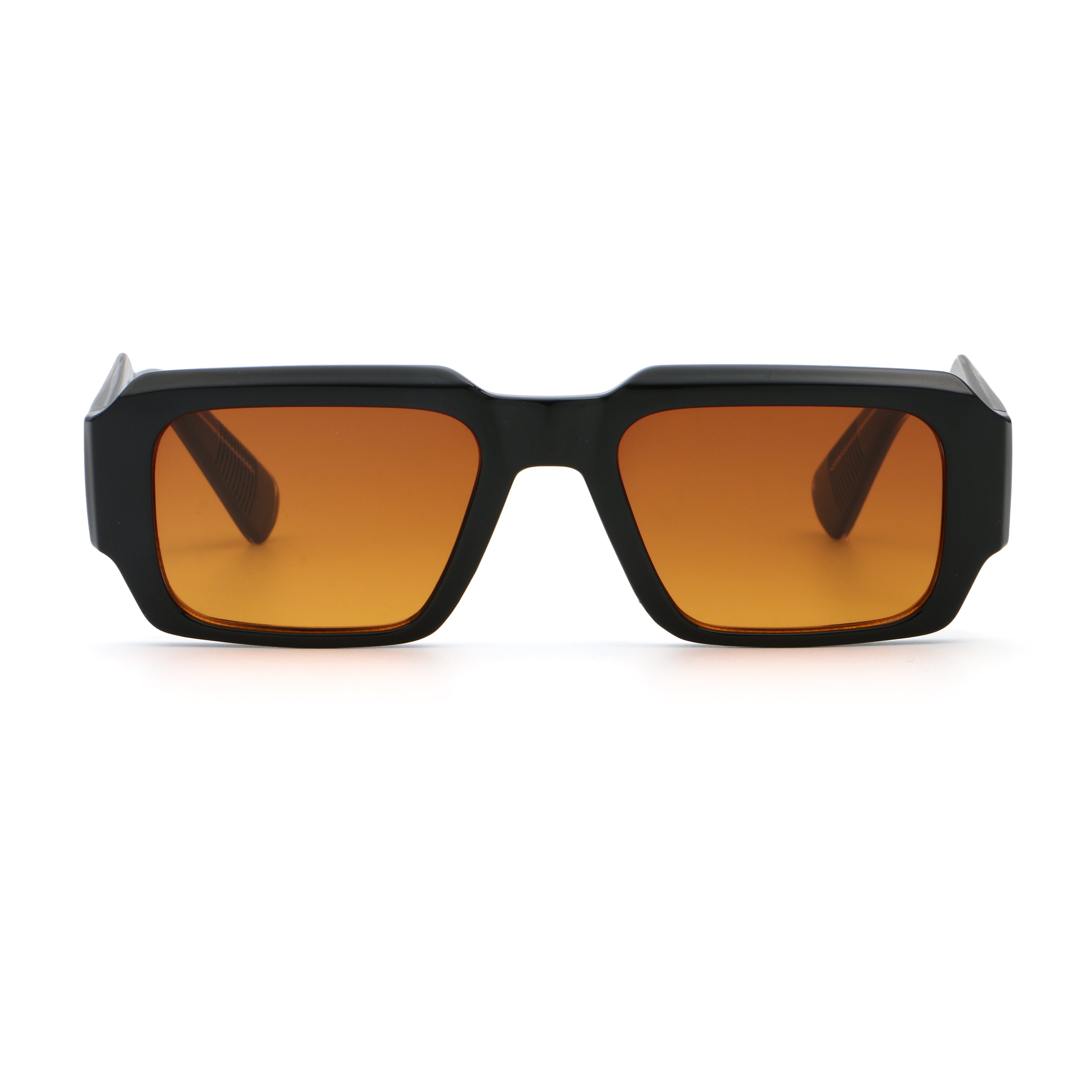HEXMEX Black Orange — Rectangle Polarized Sunglasses | SOLFUL Ibiza