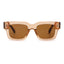 Sunglasses with brown lenses and brown frame on a white background