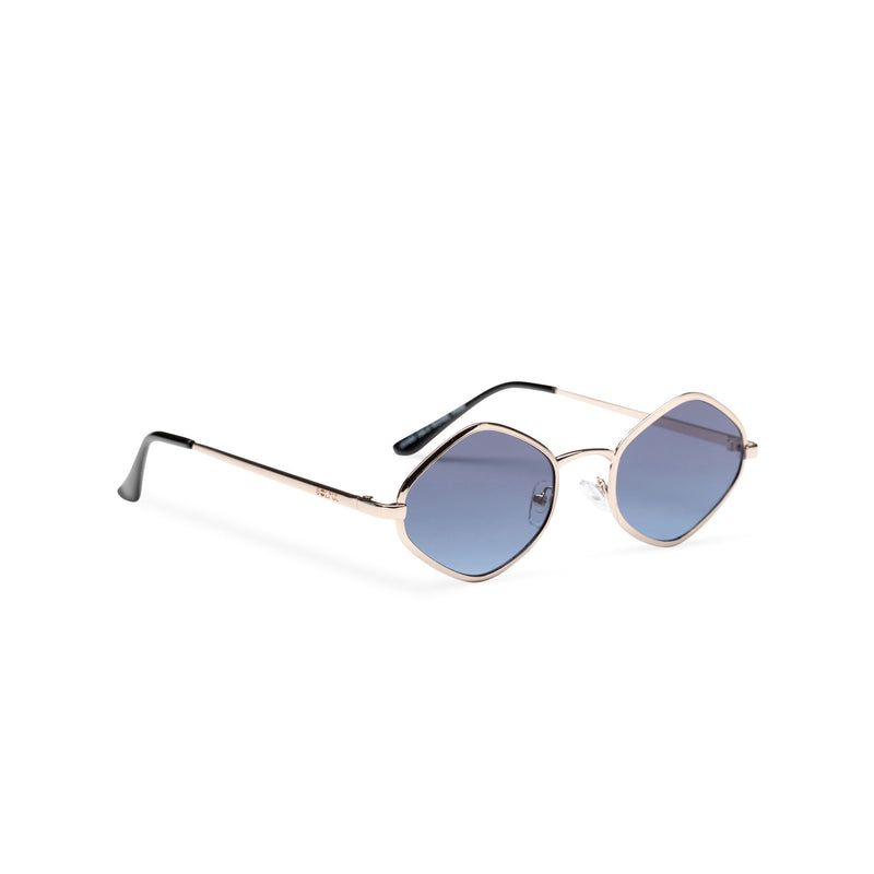 side JOSEP small blue mirror lens UV 400 Metal diamond shape metal sunglasses SOLFUL Ibiza