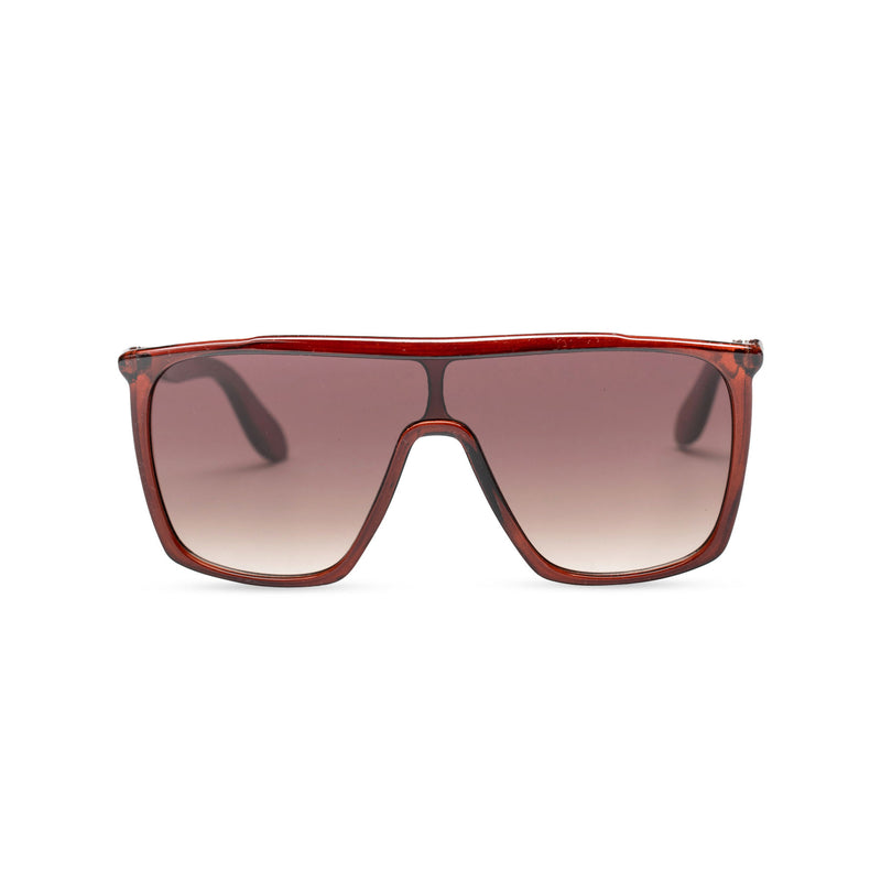 brown big square men plastic sunglasses dark lens Italian style futuristic 