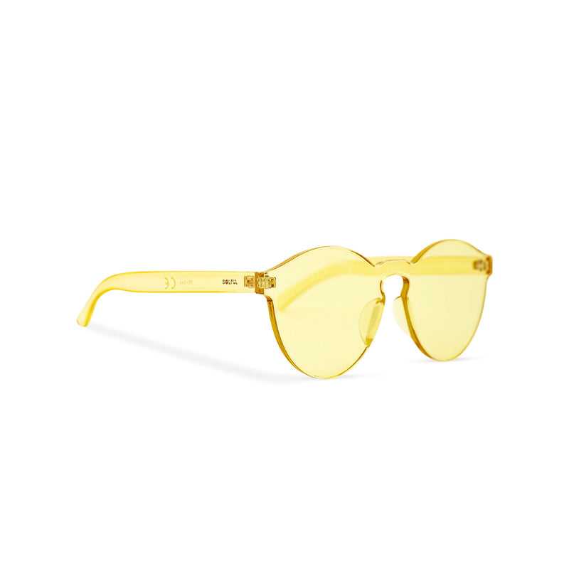 SOLFUL side view solid transparent yellow plastic sunglasses perfect party Ibiza rave day and night sunglasses PASTIKA 