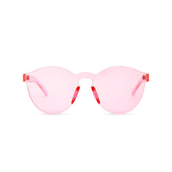 SOLFUL Full solid transparent pink plastic sunglasses perfect party Ibiza rave day and night sunglasses PASTIKA 