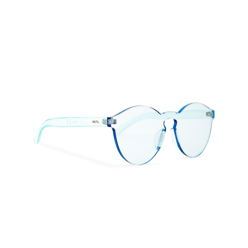 Side solid transparent blue plastic sunglasses perfect party Ibiza rave day and night sunglasses PASTIKA 