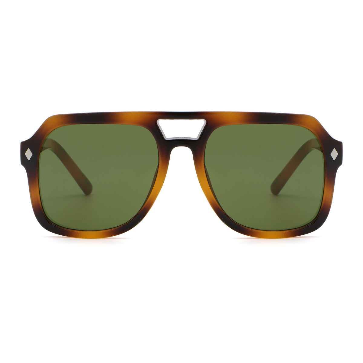 ARISTOL sunglasses, tortoise frame, jungle green lens, front view Main image
