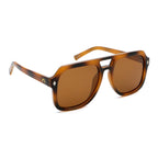 Brown sunglasses with tortoiseshell frame on a white background