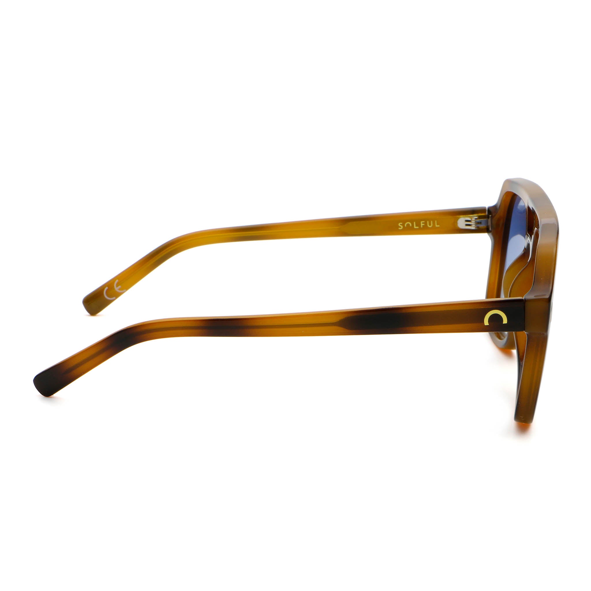 Sunglasses with tortoiseshell frame on a white background