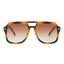 A pair of vintage-style sunglasses with a tortoiseshell frame and gradient brown lenses, shown against a plain white background.