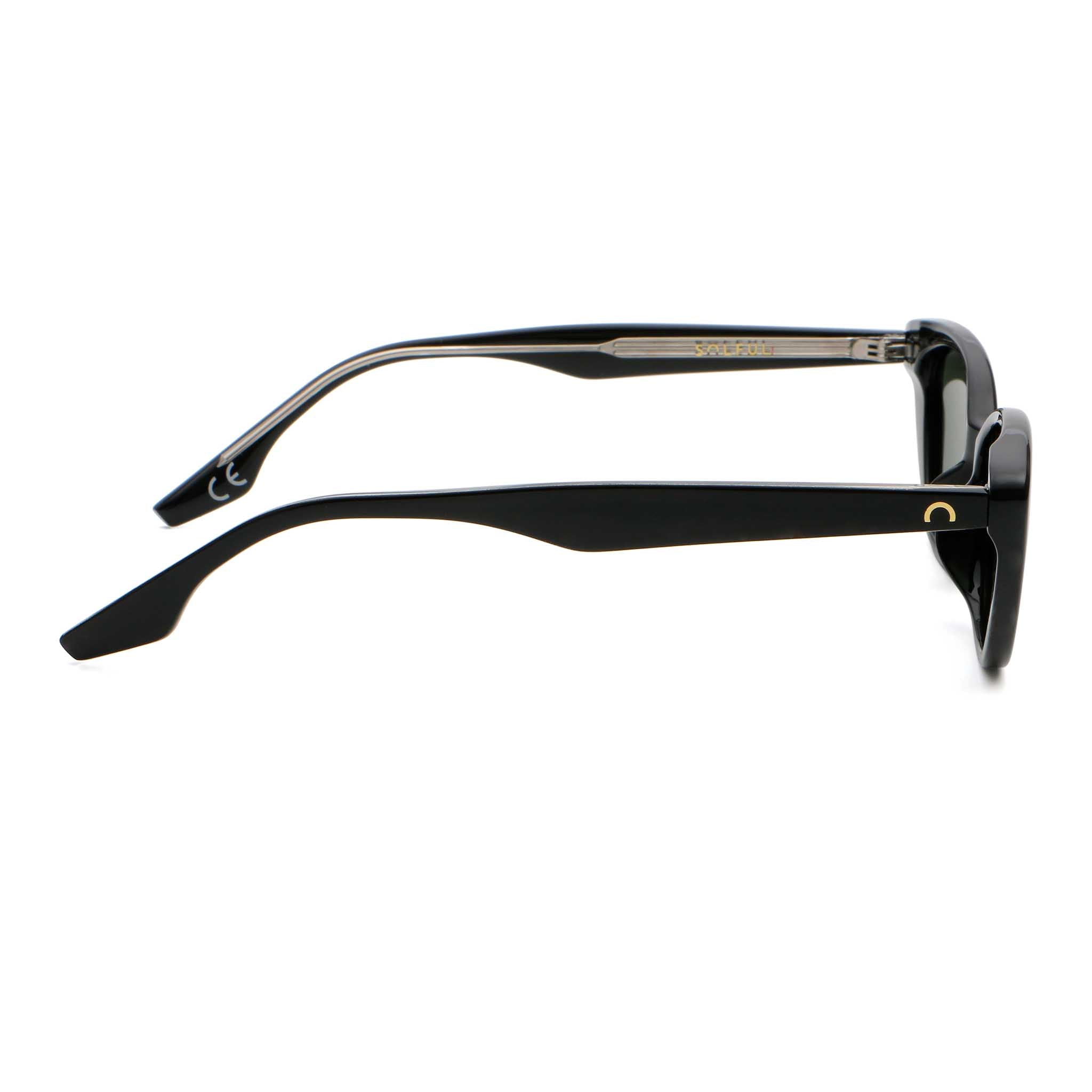 Black sunglasses on a white background