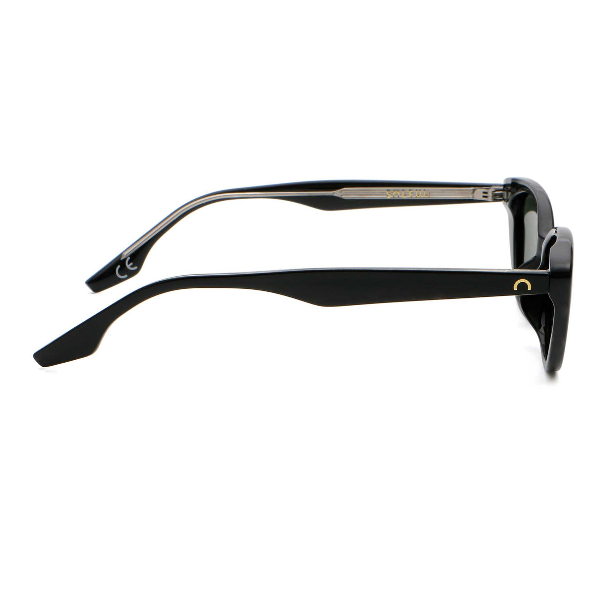 Black sunglasses on a white background