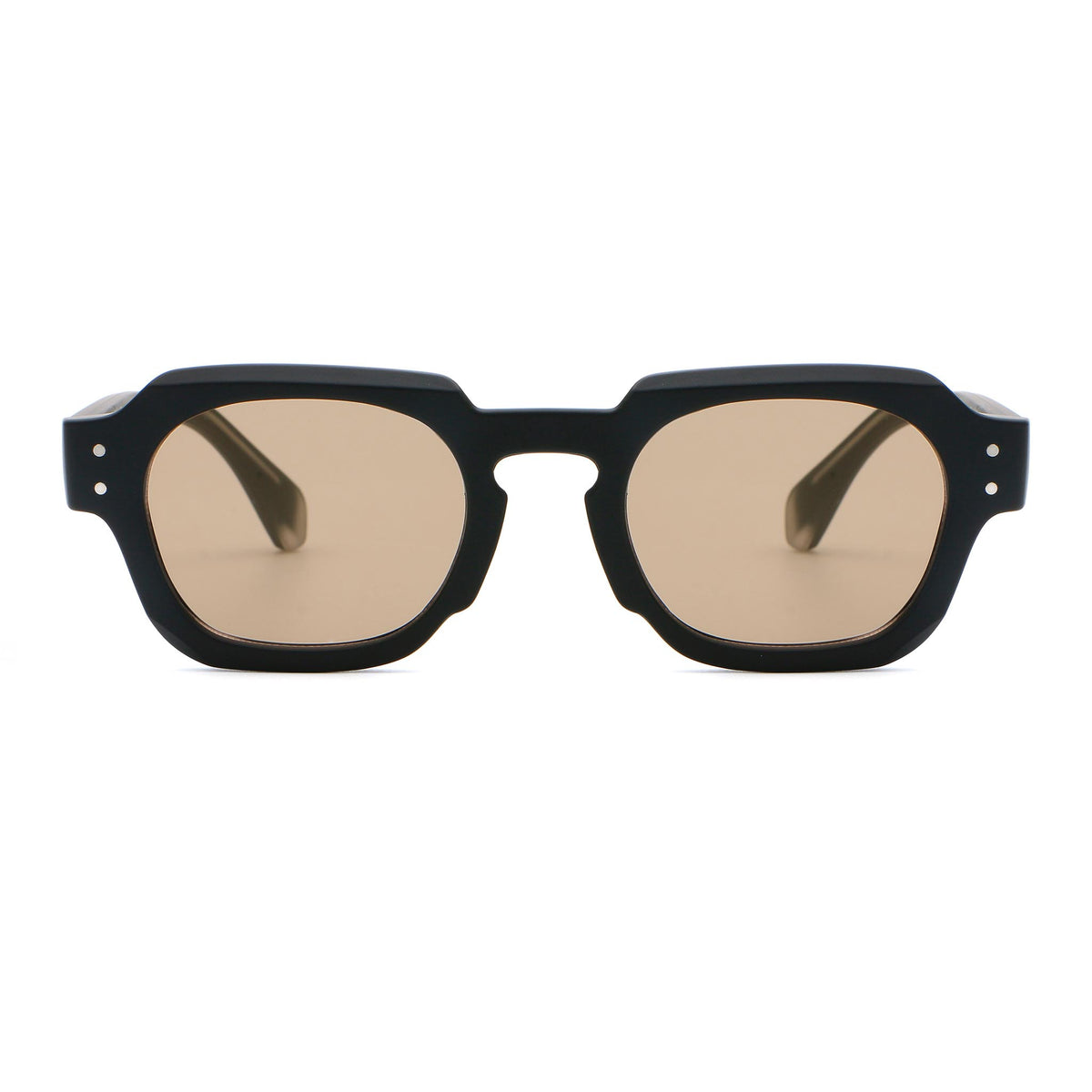 SAL sunglasses, black frame with brown lens, front view Main image