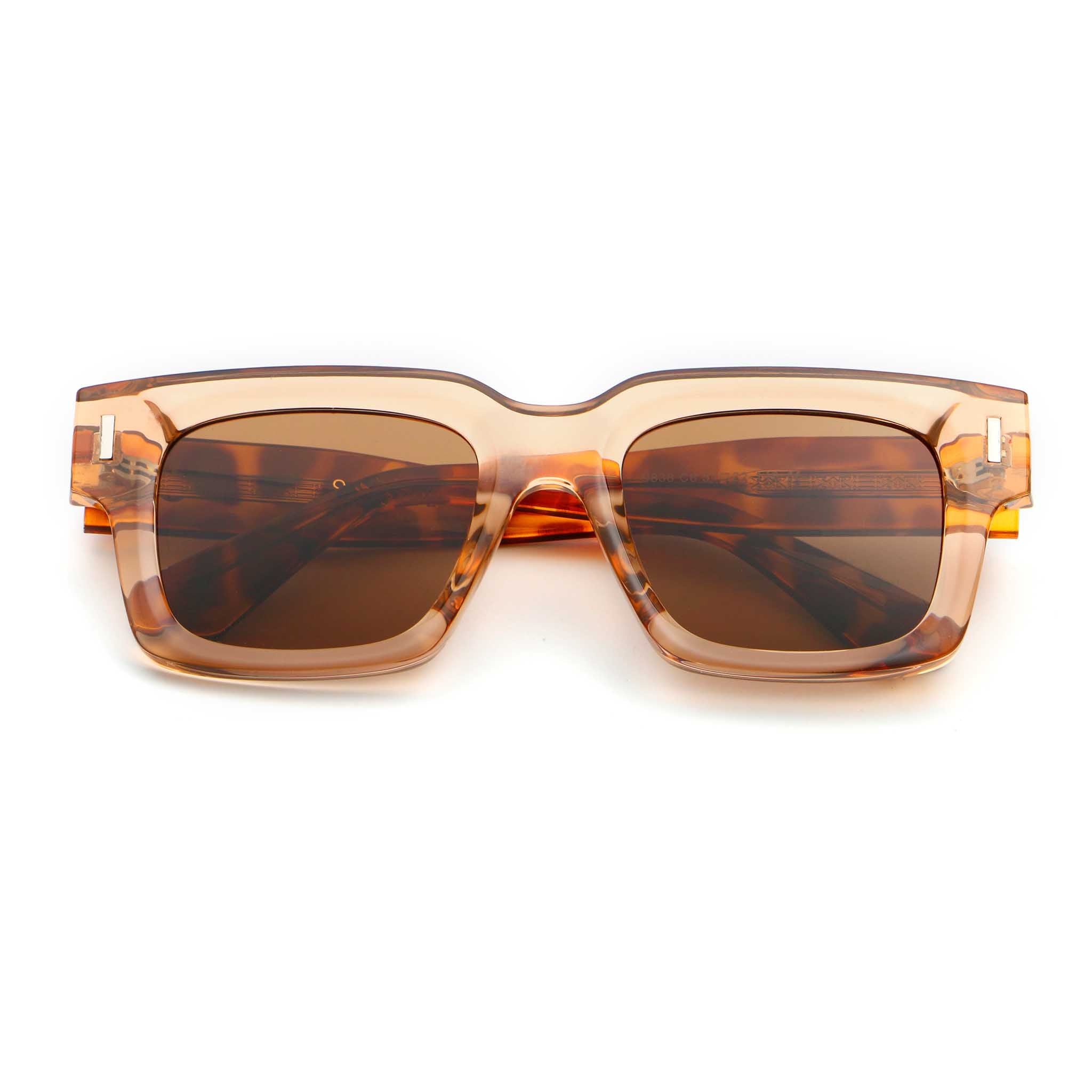Sunglasses with brown lenses and brown frame on a white background Main image