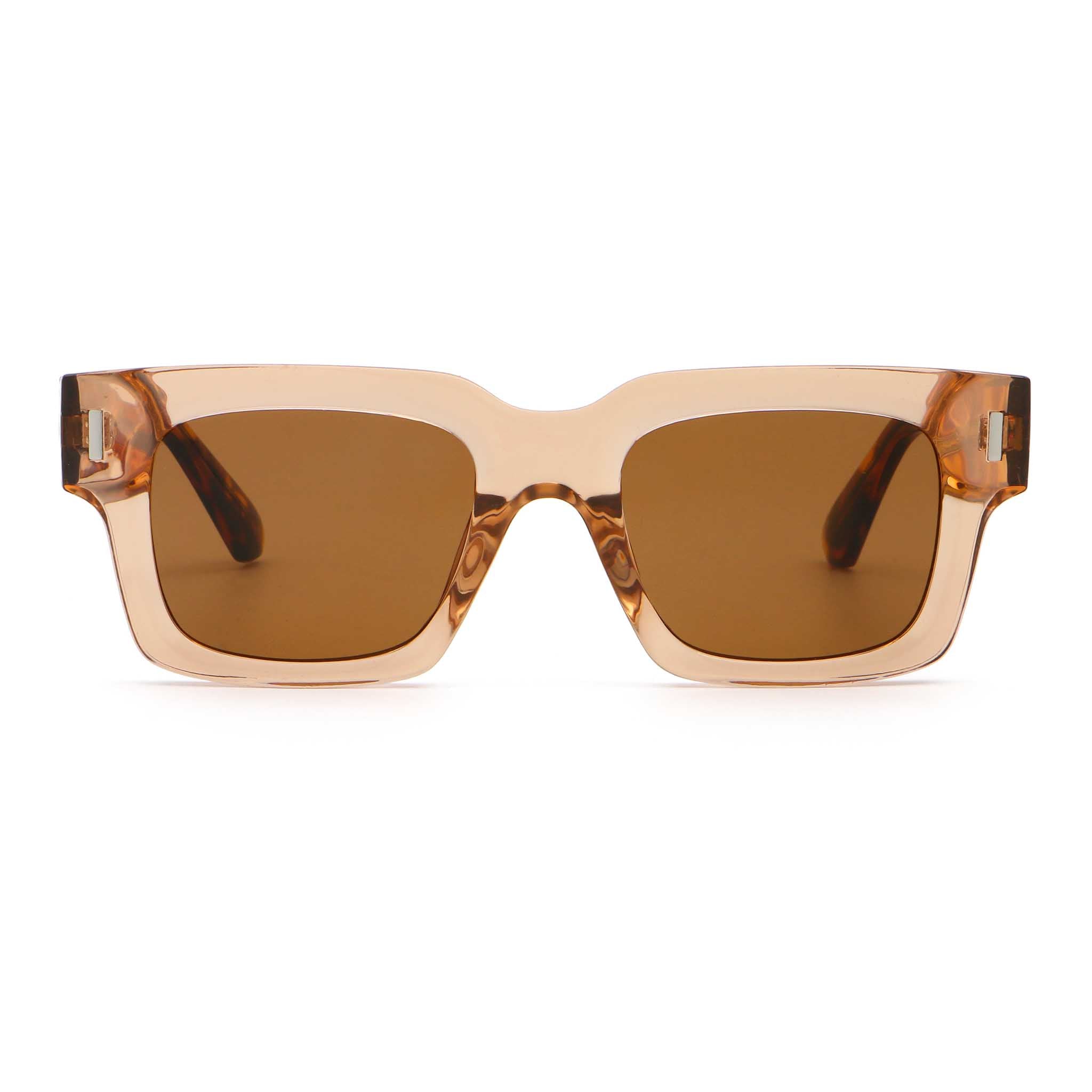 Sunglasses with brown lenses and brown frame on a white background Main image