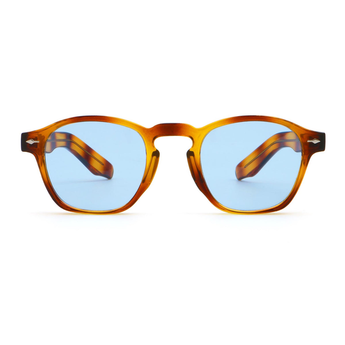 TWILIGHT sunglasses, tortoise frame with sky blue lens, front view Main image