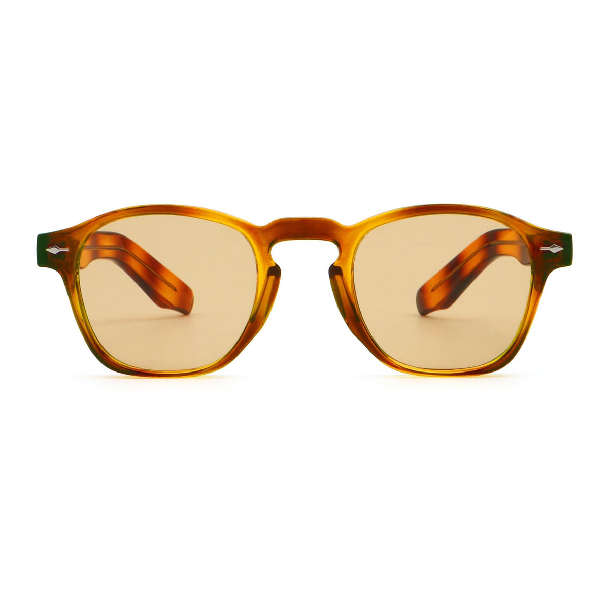 Sunglasses with tortoiseshell frame and brown lenses on a white background Main image