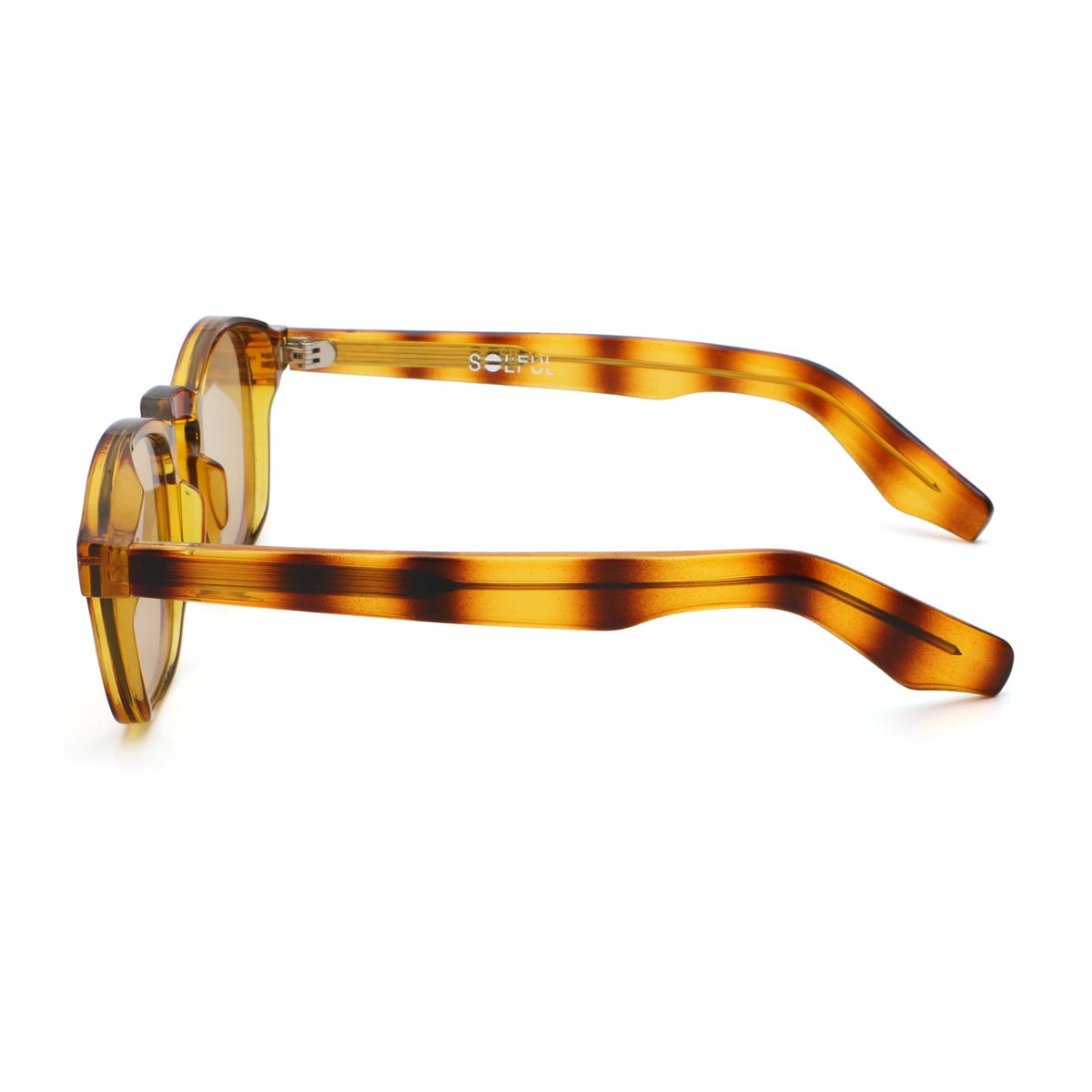TWILIGHT sunglasses, tortoise frame with earth brown lens, side view