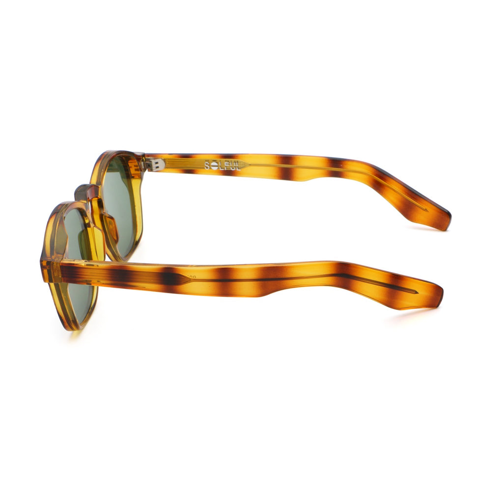 TWILIGHT sunglasses, tortoise frame with jungle green lens, side view