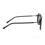 Black sunglasses with black lenses on a white background