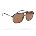 Sunglasses with brown lenses and brown frame on a white background