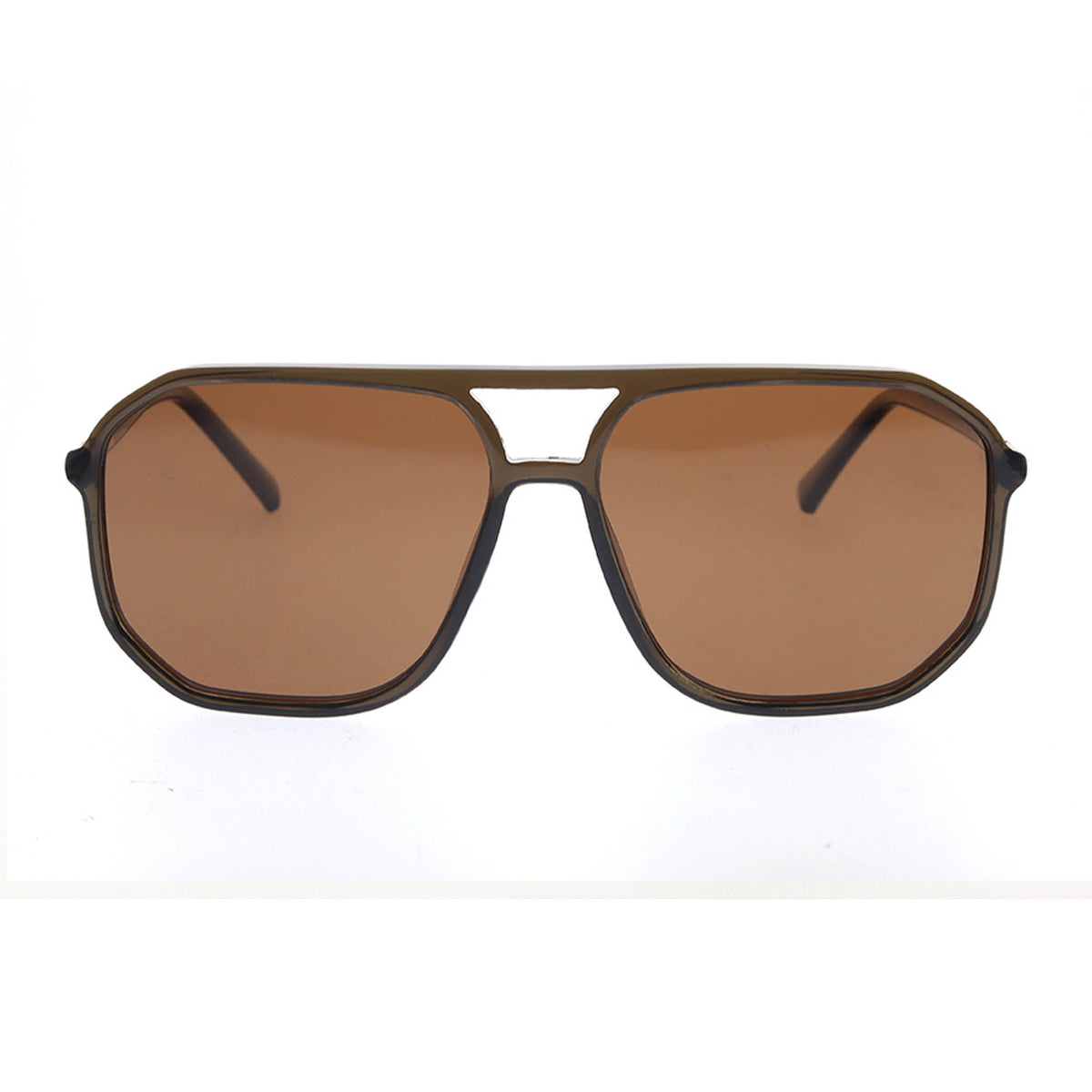Brown sunglasses with brown lenses on a white background Main image