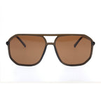 Brown sunglasses with brown lenses on a white background
