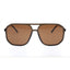 Brown sunglasses with brown lenses on a white background