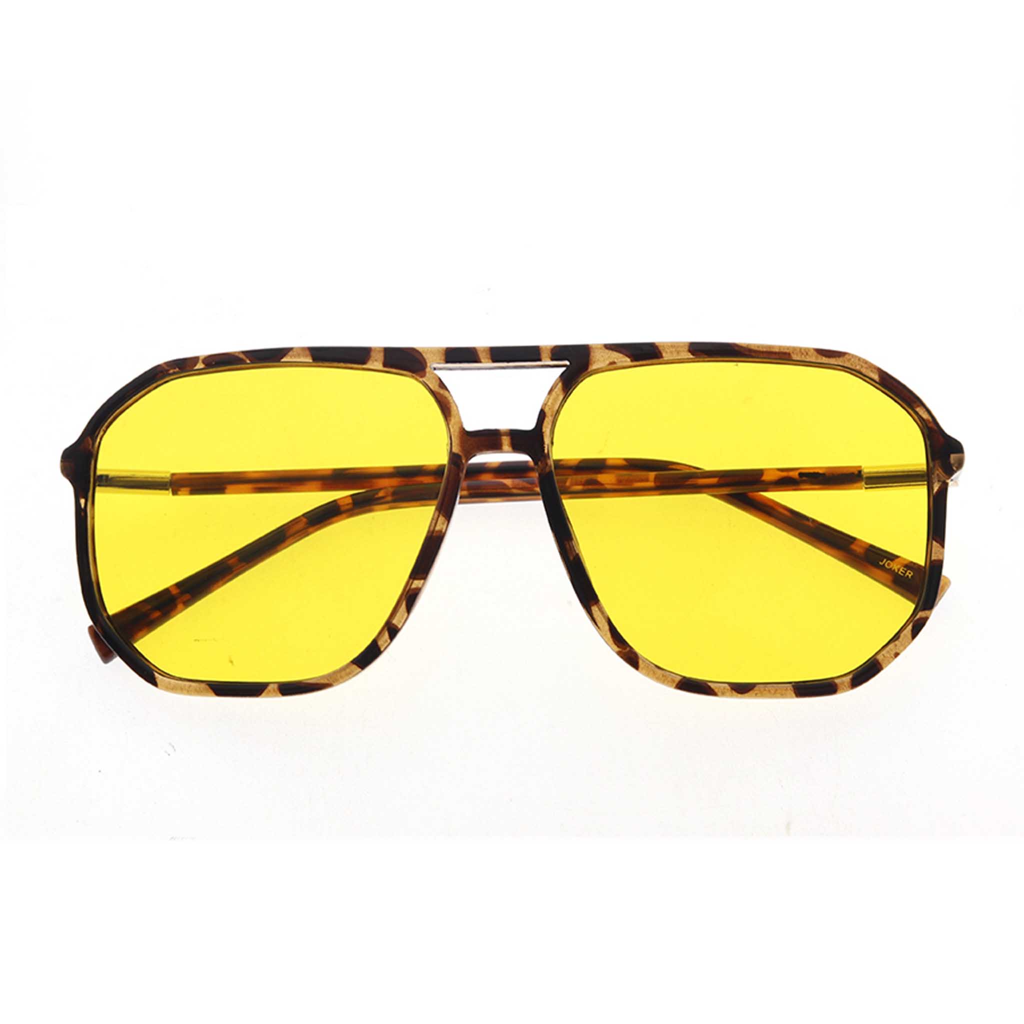 Sunglasses with yellow lenses and tortoiseshell frame on a white background Main image