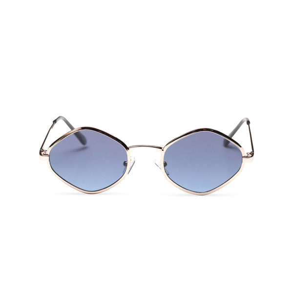 front JOSEP small blue mirror lens UV 400 Metal diamond shape metal sunglasses SOLFUL Ibiza