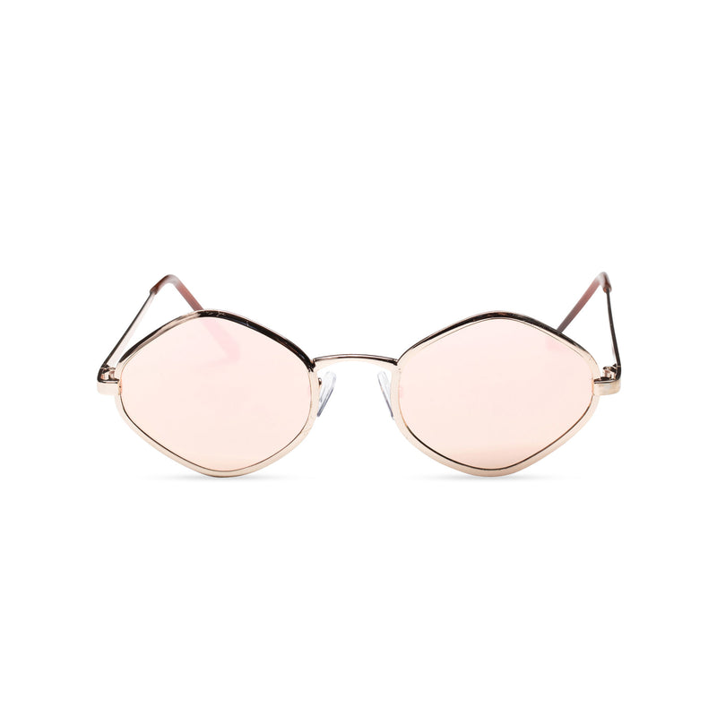 JOSEP small pink mirror lens UV 400 Metal diamond shape metal sunglasses SOLFUL Ibiza
