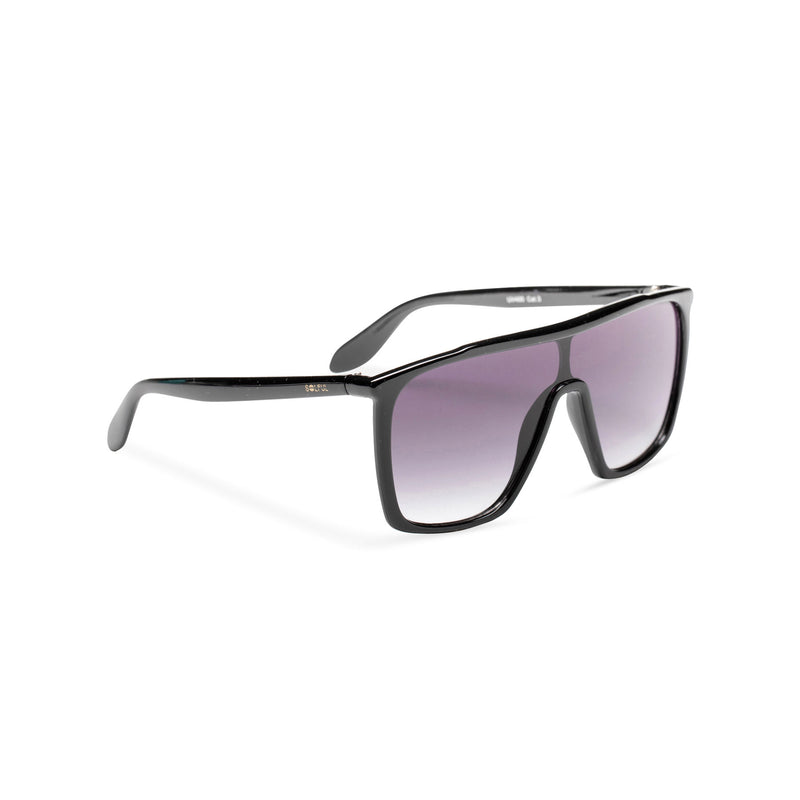 side big black square men plastic sunglasses dark lens Italian style futuristic 