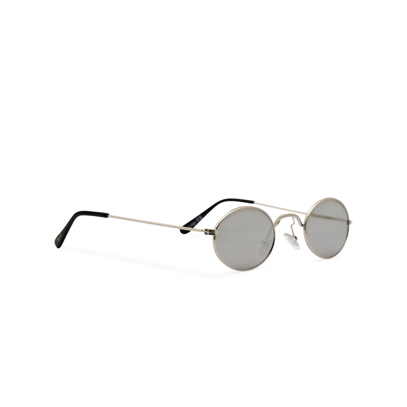 Side ARISTOL John Lennon round sunglasses, small teashade gold frame with smokey grey lens