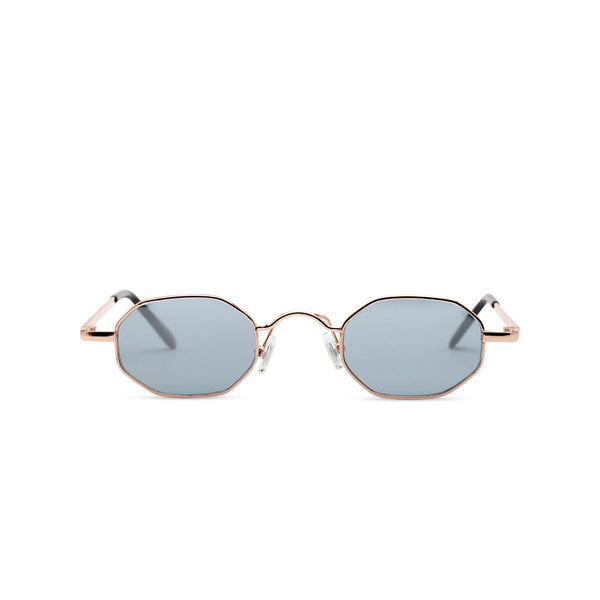 Small hexagon metal frame sunglasses with grey lens HEXMEX SOLFUL Ibiza