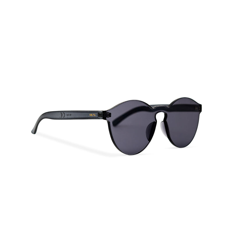 SOLFUL side view solid transparent black plastic sunglasses perfect party Ibiza rave day and night sunglasses PASTIKA 