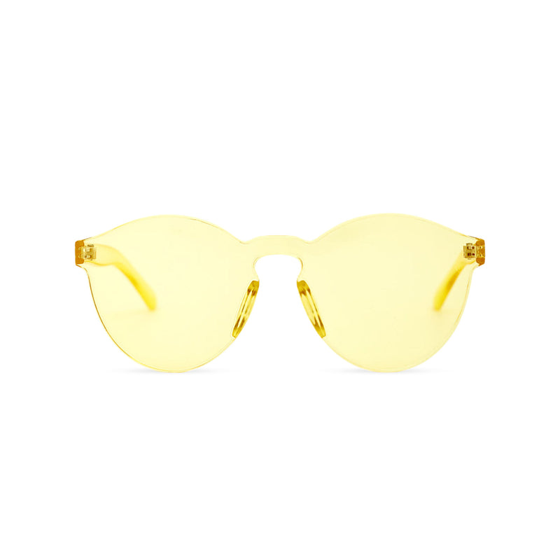SOLFUL Full solid transparent yellow plastic sunglasses perfect party Ibiza rave day and night sunglasses PASTIKA 