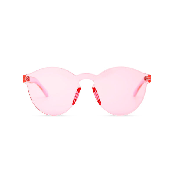 SOLFUL Full solid transparent pink plastic sunglasses perfect party Ibiza rave day and night sunglasses PASTIKA 
