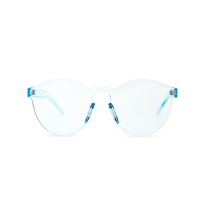 SOLFUL Full solid transparent blue plastic sunglasses perfect party Ibiza rave day and night sunglasses PASTIKA 