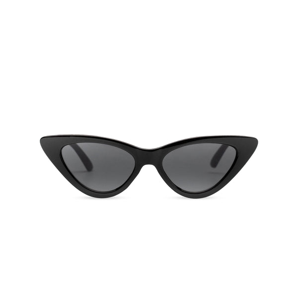 Tiny small cat eye sunglasses retro black frame mirror lens SOLFUL Ibiza 
