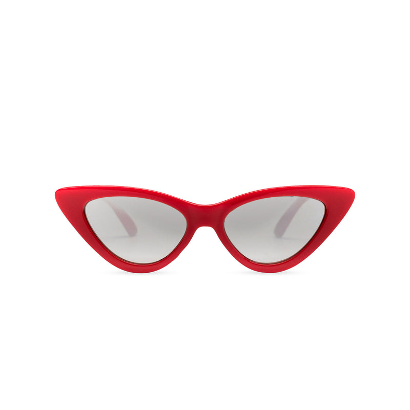 Tiny small cat eye sunglasses retro red frame mirror lens SOLFUL Ibiza 