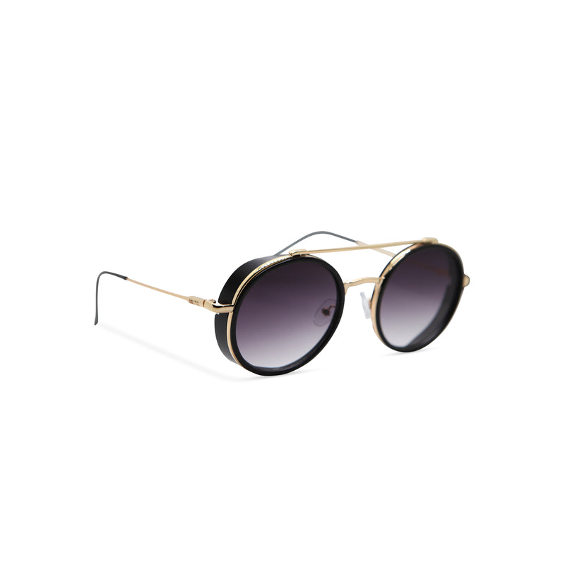 Side gold black metal aviator sunglasses with metal side-shileds by SOLFUL Ibiza