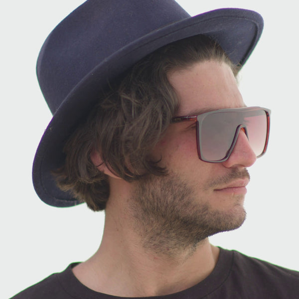large futuristic SOLFUL ibiza sunglasses KORBEN UV 400 lens