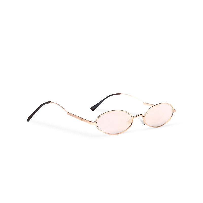 side light pink golden metal tiny teashade sunglasses small oval narrow cat eye