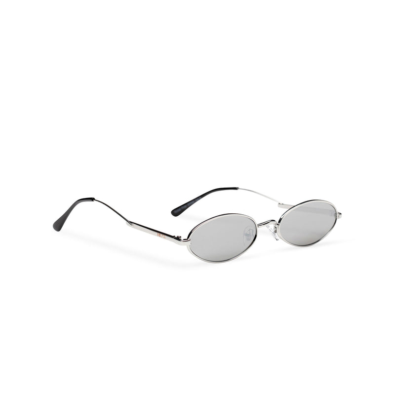 side mirror silver metal tiny teashade sunglasses small oval narrow cat eye