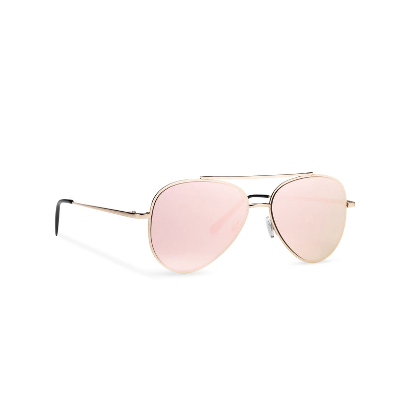 Side SOLFUL Ibiza AMNESIA club model big aviator sunglasses, gold metal frame with pink mirror lens